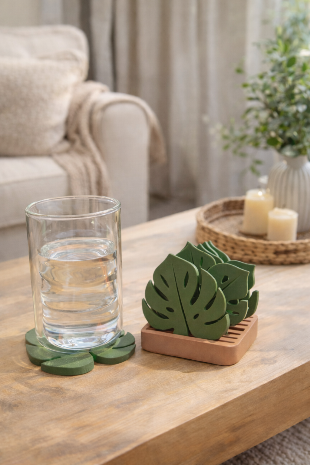 Set sotto bicchieri foglia